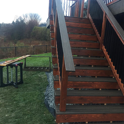 richmond hill backyard full deck stairs 9