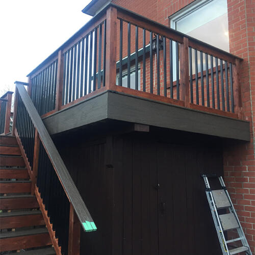 richmond hill backyard full deck stairs 8